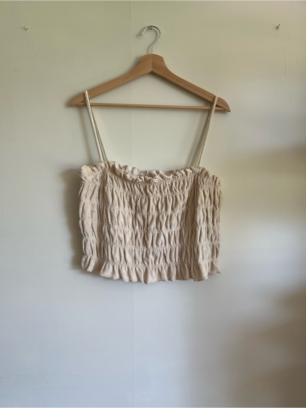 H&M XL Shirred Crop Top Removable Straps NWOT
